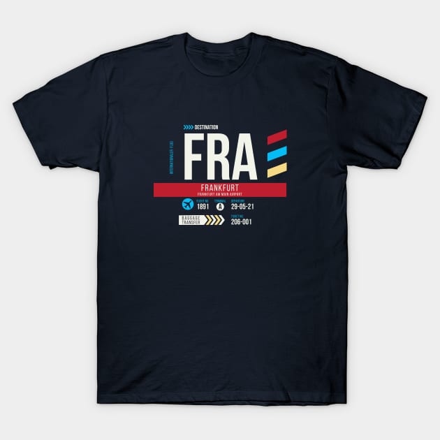 Frankfurt (FRA) Airport Code Baggage Tag T-Shirt by SLAG_Creative